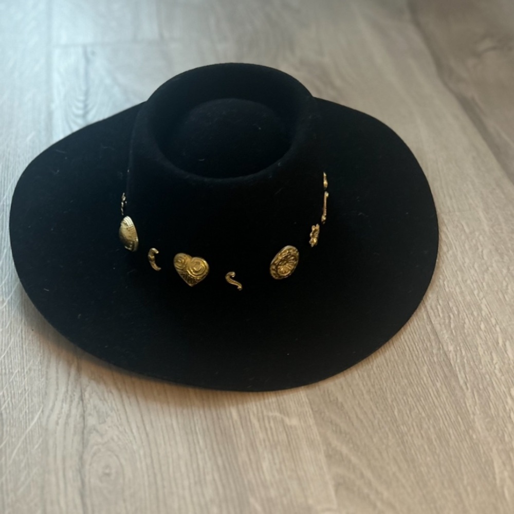 Lack of Color Cosmic Heart Boater Hat Black Small NWT Celestial Festival Boho - Picture 10 of 10